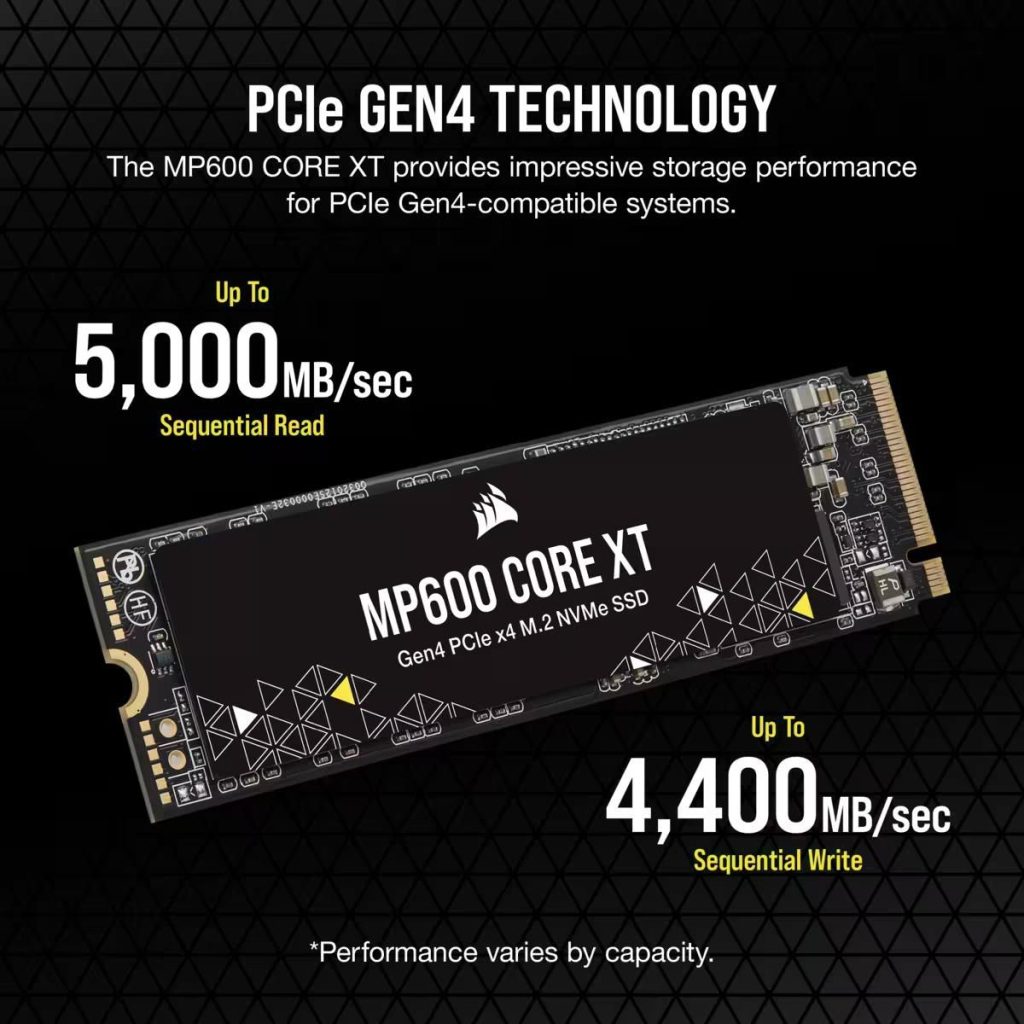 Corsair 2 TB, M.2, PCIe Gen 4.0 x4, NVMe 1.4, 3D QLC NAND