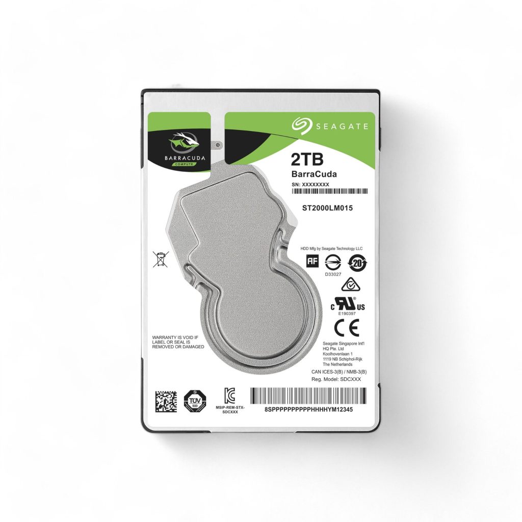Seagate 2 TB, 2.5″, SATA 6 Gb/s, 5400 RPM, 140 MB/s, 128 MB, 7 mm